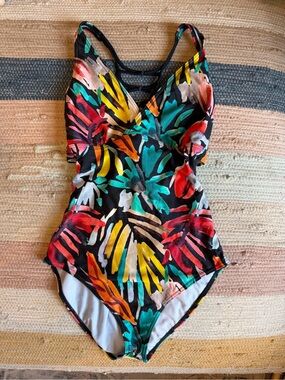 PRANA Italia One-Piece Swimsuit in tropical floral and black